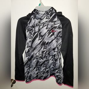 Nike pullover hoodie. Unisex Youth L Black and Pink